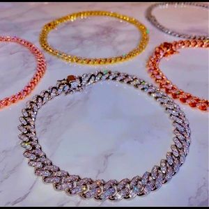 Women’s Fashion Cubic Zirconia Link Necklace Chain